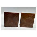 Collection of Costa Nova Plate, MCM Leather Wrapped Bookends, and Shoe Stretchers