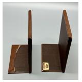 Collection of Costa Nova Plate, MCM Leather Wrapped Bookends, and Shoe Stretchers