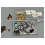 New, Single & Broken Jewelry Craft Collection With Gold Filled Pieces and Sterling Silver