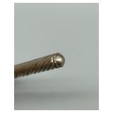 Victorian Travel Sterling Silver Pencil Holder with Unusual Marble Stone Piece Set in Place