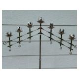 Set of 2 Silver Ornate Wave Metal Multi-Candle Candelabra Stands with Adjustable Height Wedding Event Items