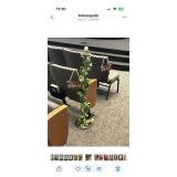 Set of 2 Silver Wedding Aisle Candelabras with Stands and Purple Covers Wedding Event Items