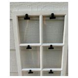 Rustic White Window Pane Picture Frame with Clips