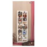 Rustic White Window Pane Picture Frame with Clips