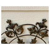 Large Decorative Metal Wall Art with Scrollwork and Floral Center 34" Diameter