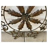 Large Decorative Metal Wall Art with Scrollwork and Floral Center 34" Diameter