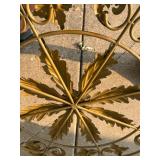Large Decorative Metal Wall Art with Scrollwork and Floral Center 34" Diameter