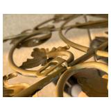 Large Decorative Metal Wall Art with Scrollwork and Floral Center 34" Diameter