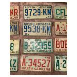 Collection of 12 Vintage North Carolina License Plates (1970-1978)