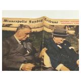 1943 Minneapolis Sunday Tribune Newspaper March 28 Roosevelt Churchill WWII