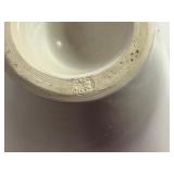 Japanese White Ceramic Ikebana Vase with Markings