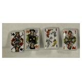 Unique Artisan Set of 4 Ceramic Playing Card Buttons