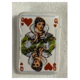 Unique Artisan Set of 4 Ceramic Playing Card Buttons