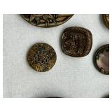 Collection of Antique & Vintage Metal and Brass Buttons with Intricate Designs