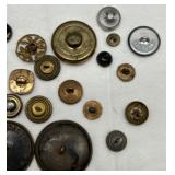 Collection of Antique & Vintage Metal and Brass Buttons with Intricate Designs
