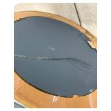 Large Oval Decorative Wall Mirror with White Ornate Frame