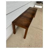 MCM Vintage Tomlinson Furniture Wood Bench with Inlaid Rectangular Top