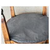 Vintage MCM Tufted Leather Ottoman Stool with Brass Casters