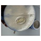 MCM Pair of Blue Stoneware Beer Steins with Relief Design