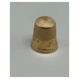 10K Gold Sewing Thimble with Engraved Details 3.4g