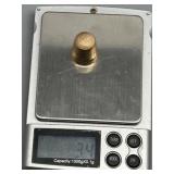 10K Gold Sewing Thimble with Engraved Details 3.4g