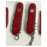 Collection of 5 Victorinox Swiss Army Pocket Knives with Sheaths