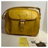 Vintage American Tourister Escort Yellow Shoulder Bag with Lock and Papers