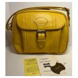 Vintage American Tourister Escort Yellow Shoulder Bag with Lock and Papers