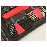 Tool Set - Hammer, Level, Screwdrivers, Driver Bits, Pliers, Wrenches, Utility Knife, Tape Measure with Case Tool Set - Hammer, Level, Screwdrivers, Driver Bits, Pliers, Wrenches, Utility Knife, Tape Measure with Case
