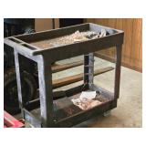 Plastic Utility Cart 34" x 17 1/2" x 32" 2-tier Plastic Utility Cart 34" x 17 1/2" x 32" 2-tier