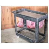 Plastic Utility Cart 34" x 17 1/2" x 32" 2-tier Plastic Utility Cart 34" x 17 1/2" x 32" 2-tier