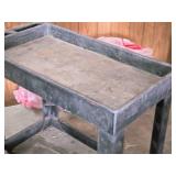 Plastic Utility Cart 34" x 17 1/2" x 32" 2-tier Plastic Utility Cart 34" x 17 1/2" x 32" 2-tier