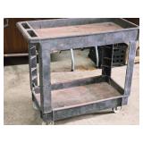 Plastic Utility Cart 34" x 17 1/2" x 32" 2-tier Plastic Utility Cart 34" x 17 1/2" x 32" 2-tier