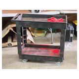 Plastic Utility Cart 34" x 17 1/2" x 32" 2-tier Plastic Utility Cart 34" x 17 1/2" x 32" 2-tier