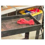 Plastic Utility Cart 34" x 17 1/2" x 32" 2-tier Plastic Utility Cart 34" x 17 1/2" x 32" 2-tier