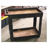 Plastic Utility Cart 34" x 17 1/2" x 32" 2-tier Plastic Utility Cart 34" x 17 1/2" x 32" 2-tier