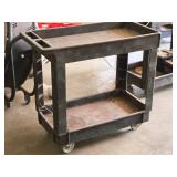 Plastic Utility Cart 34" x 17 1/2" x 32" 2-tier Plastic Utility Cart 34" x 17 1/2" x 32" 2-tier