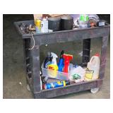 Plastic Utility Cart 34" x 17 1/2" x 32" 2-tier Plastic Utility Cart 34" x 17 1/2" x 32" 2-tier