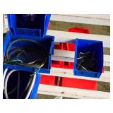 Rolling Parts Organizer Rack with (36) Assorted Plastic Storage Bins, Contents of Bins Rolling Parts Organizer Rack with (36) Assorted Plastic Storage Bins, Contents of Bins