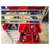 Rolling Parts Organizer Rack with (36) Assorted Plastic Storage Bins, Contents of Bins Rolling Parts Organizer Rack with (36) Assorted Plastic Storage Bins, Contents of Bins