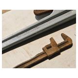 Lot of (2) Pipe Wrenches - 24" and 9" Lot of (2) Pipe Wrenches - 24" and 9"