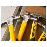 Lot of (4) Stanley® Fiberglass Claw Hammers Lot of (4) Stanley® Fiberglass Claw Hammers