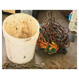 Lot of (1 Bucket) Assorted Ropes Lot of (1 Bucket) Assorted Ropes