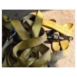 Lot of (1 Bucket) (2) Heavy Duty Ratchet Straps, () Extra Ratchet Lot of (1 Bucket) (2) Heavy Duty Ratchet Straps, () Extra Ratchet
