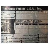 Komatsu Model 15 Propane Fork Lift FG15ST-10 Komatsu Model 15 Propane Fork Lift FG15ST-10