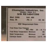Champion 3-Phase Dish Washer Machine CH66 Champion 3-Phase Dish Washer Machine CH66