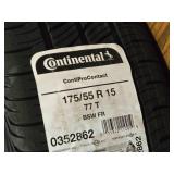 Lot of (2) Continental Conti Pro Contact 175/55R15 77T Tires (new sticker) Lot of (2) Continental Conti Pro Contact 175/55R15 77T Tires (new sticker)
