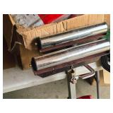 Lot of (2) Adjustable Material Roller Stands Lot of (2) Adjustable Material Roller Stands