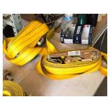 Lot of (2) Flat Hook Ratchet Tie-Downs 3"x30