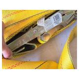 Lot of (2) Flat Hook Ratchet Tie-Downs 3"x30